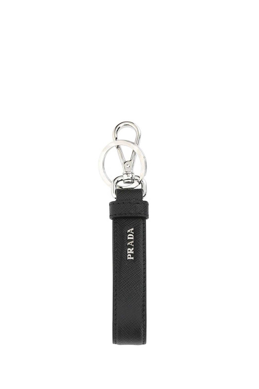 Black leather key ring Black PRADA (2PP68T053)