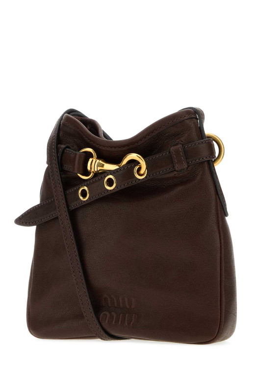 Chocolate nappa leather crossbody bag MIU MIU (5NR461AEFX)