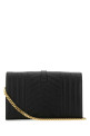 Black leather small Envelope clutch Black SAINT LAURENT (620280BOW91)