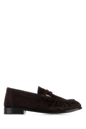 Темно-коричневі замшеві мокасини Le Loafer SAINT LAURENT (8189082W5AA)