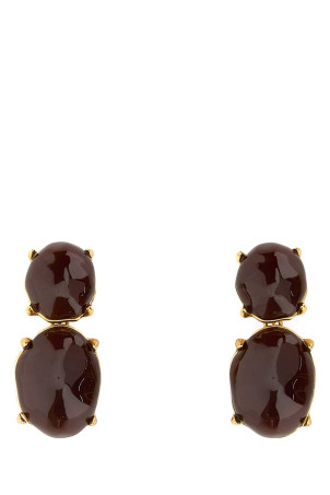 Brown metal and resin earrings SAINT LAURENT (840559Y1591)