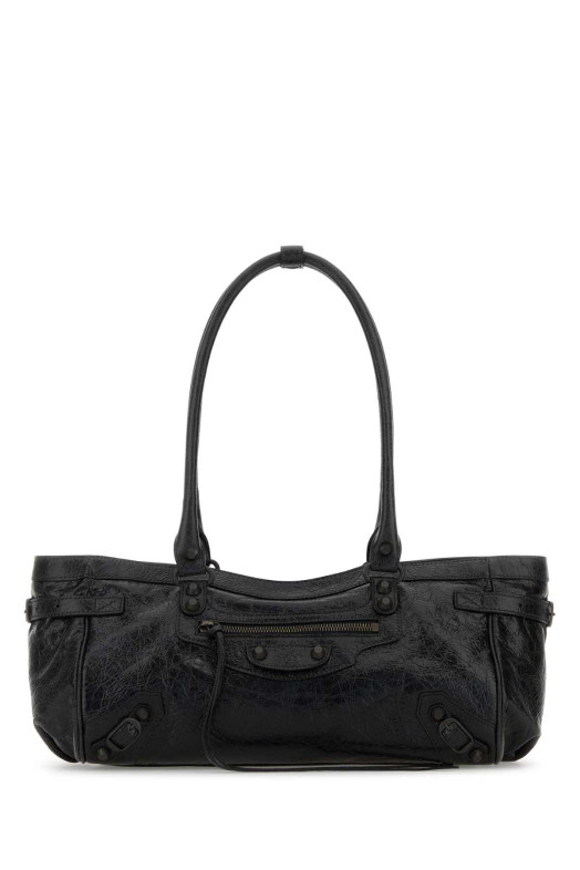 Black leather Le City East-West shoulder bag Black BALENCIAGA (8457042ABEK)