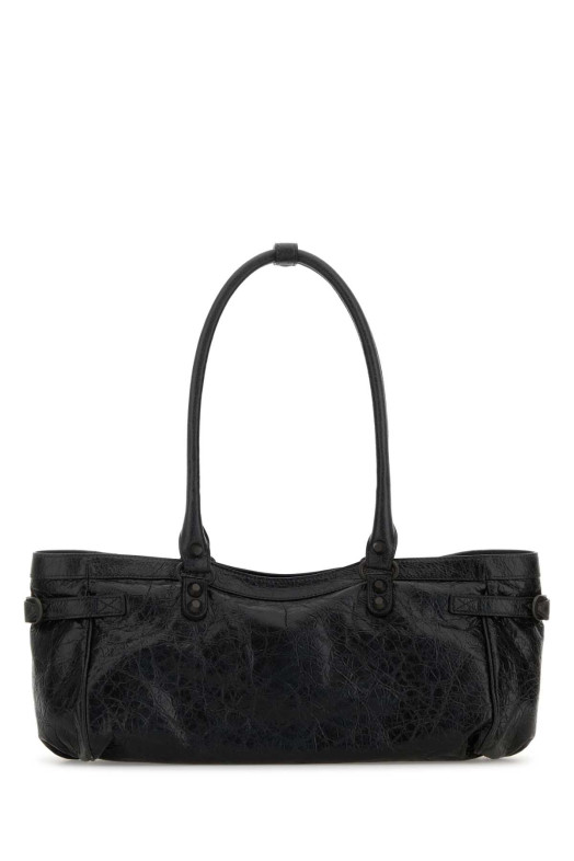 Black leather Le City East-West shoulder bag Black BALENCIAGA (8457042ABEK)