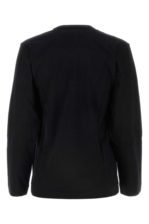 Черная хлопковая футболка Black COMME DES GARCONS PLAY (AXT118051) COMME DES GARÇONS PLAY
