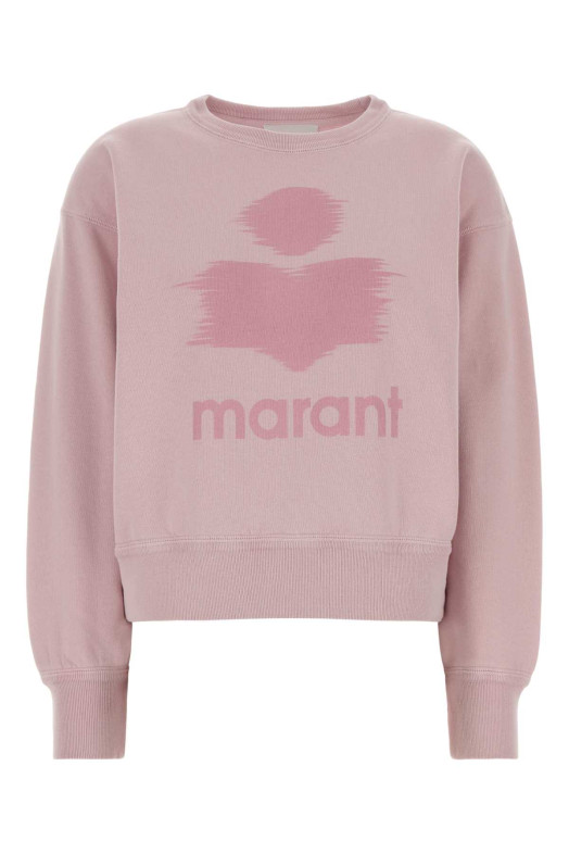 Свитшот Mobyli из хлопковой смеси пастельно-розового цвета ISABEL MARANT ETOILE (SW0011FAC1M04E)
