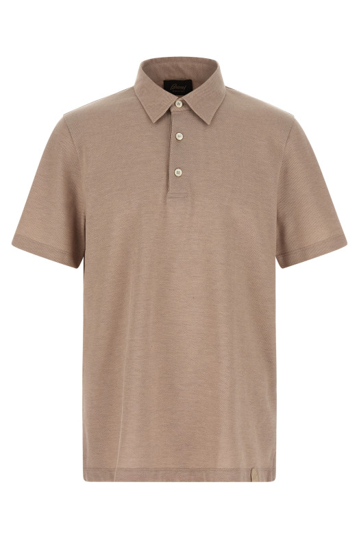 Хлопковая рубашка-поло Бежевая BRIONI UJSZ0LPA6279995