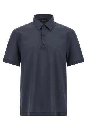 Хлопковая рубашка-поло Синяя BRIONI UJSZ0LPA6274800