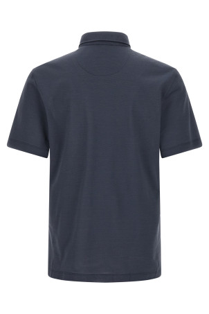 Хлопковая рубашка-поло Синяя BRIONI UJSZ0LPA6274800