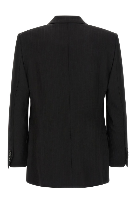Блейзер из атласа в полоску Черный TOM FORD JLNP02W0114NAA