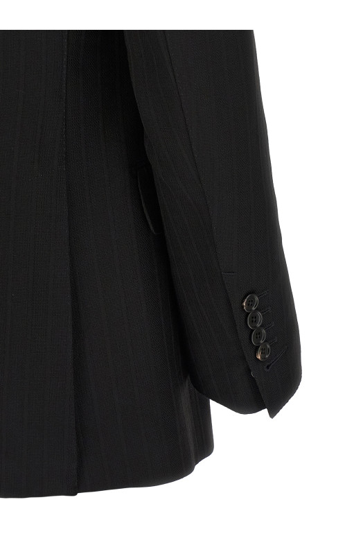 Блейзер из атласа в полоску Черный TOM FORD JLNP02W0114NAA