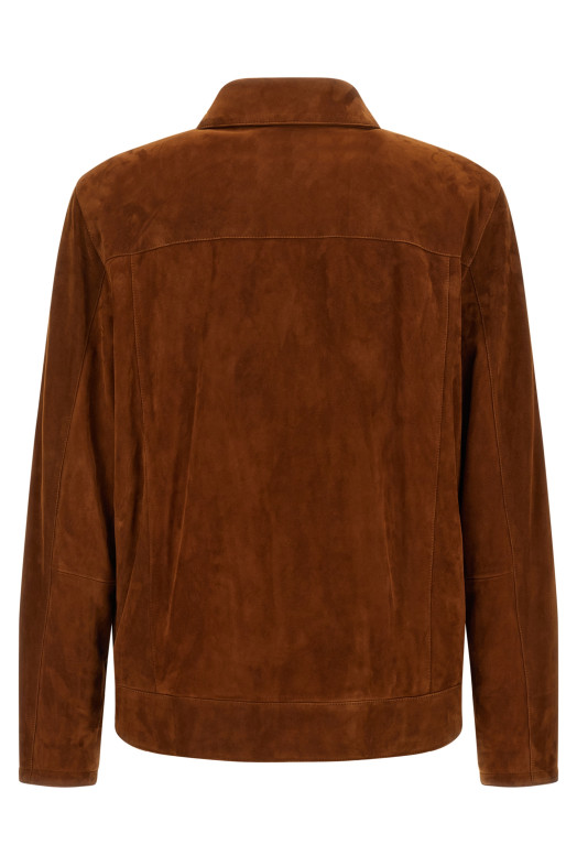 Кожаная куртка коричневого цвета BRIONI PLBV0LPB7132600