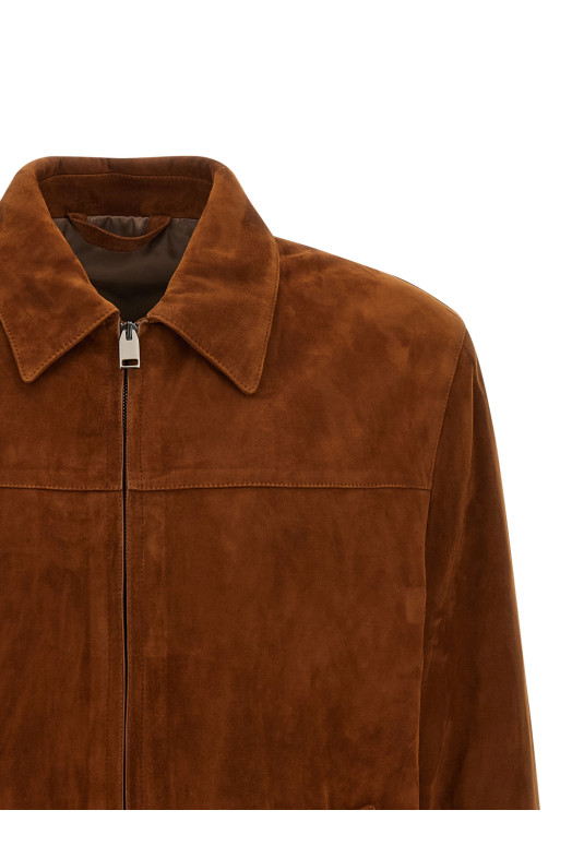 Кожаная куртка коричневого цвета BRIONI PLBV0LPB7132600