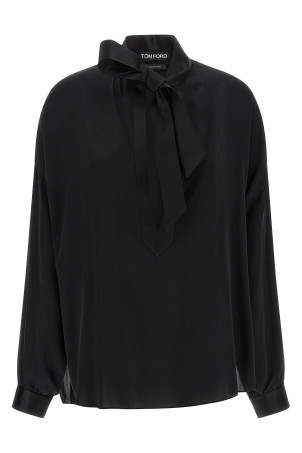 Блузка с лавальерой, черная TOM FORD CA3333FAX1507NAA
