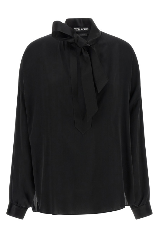 Блузка с лавальерой, черная TOM FORD CA3333FAX1507NAA