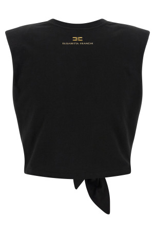 Футболка с узлом Черная ELISABETTA FRANCHI MA01161E2110