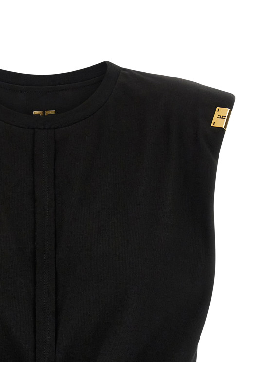 Футболка с узлом Черная ELISABETTA FRANCHI MA01161E2110