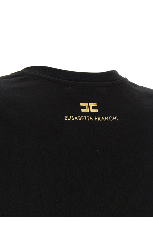 Футболка с узлом Черная ELISABETTA FRANCHI MA01161E2110