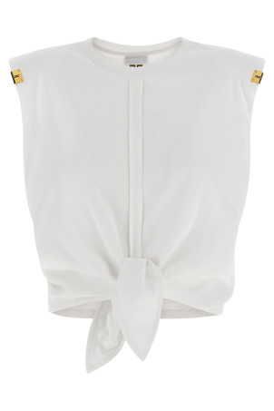 Футболка с узлом Белая ELISABETTA FRANCHI MA01161E2270