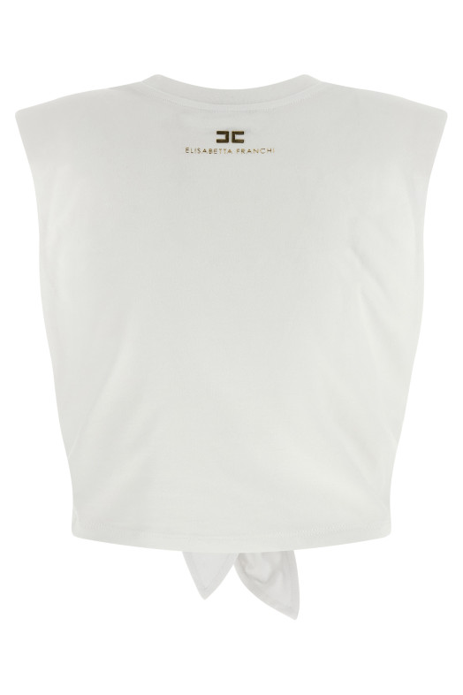 Футболка с узлом Белая ELISABETTA FRANCHI MA01161E2270