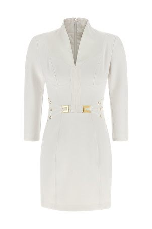 Logo dress with elastic bands White
