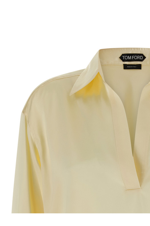 Шелковое поло желтого цвета TOM FORD TS2144FAX881YCM