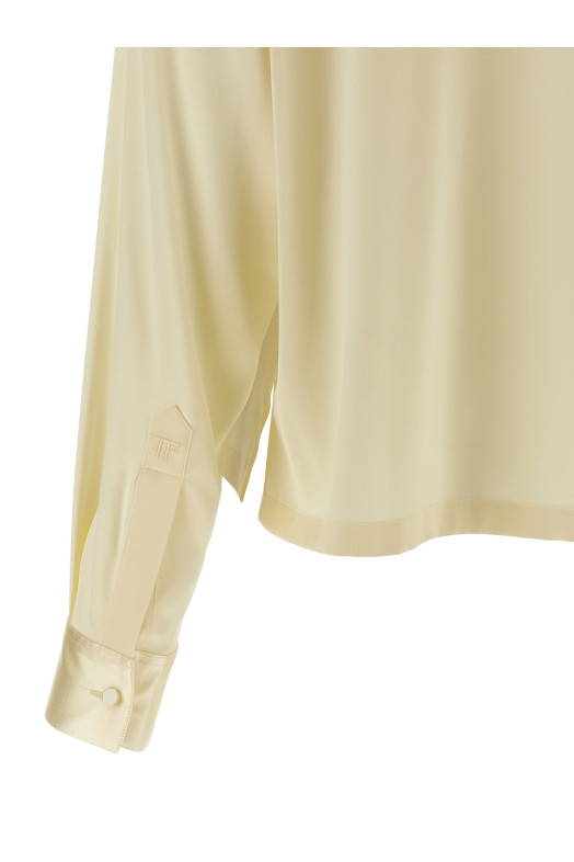 Шелковое поло желтого цвета TOM FORD TS2144FAX881YCM