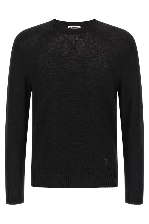 Logo embroidery sweater Black