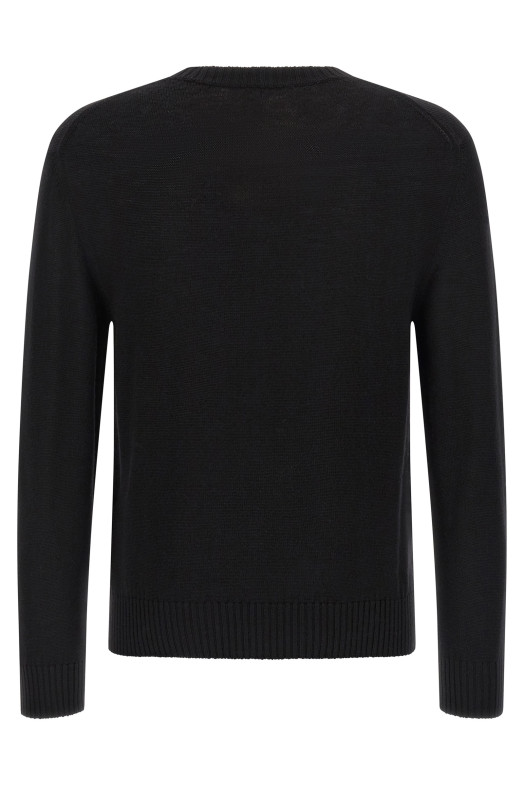 Logo embroidery sweater Black