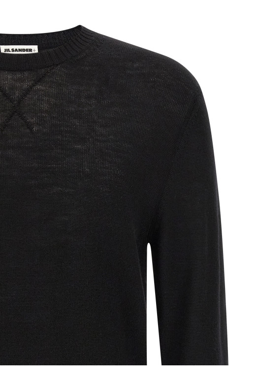 Logo embroidery sweater Black