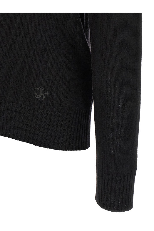 Logo embroidery sweater Black