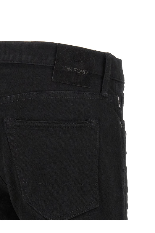 Джинсы с прямыми брючинами Черный TOM FORD DPH001DMC084NAB