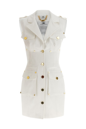 Двубортное платье Белое ELISABETTA FRANCHI AB92861E2360