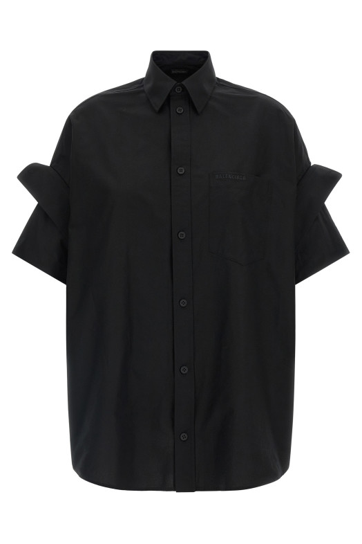 Turned-up cuffed shirt Black
