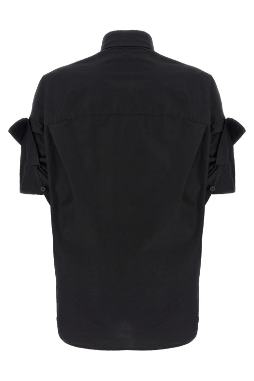 Turned-up cuffed shirt Black