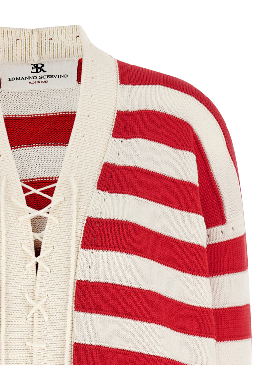 Вязаный кардиган красный ERMANNO SCERVINO D485N311IFDA4806