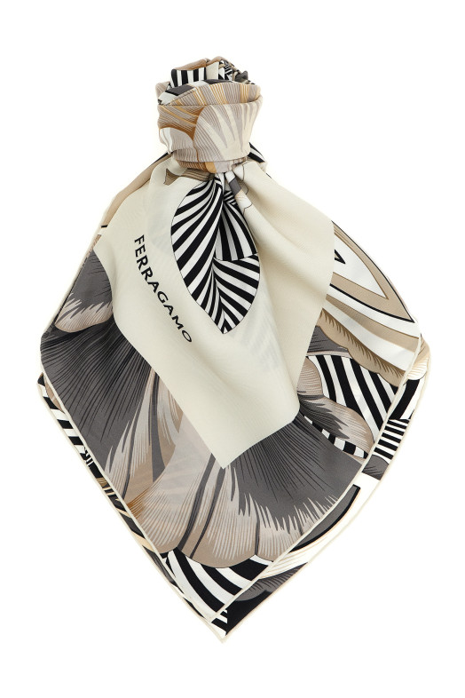 Шарф с принтом «Brezza» Черно-серый 789958AVORIONERO