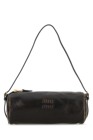 Dark brown nappa leather shoulder bag MIU MIU (5NE851AF6P)