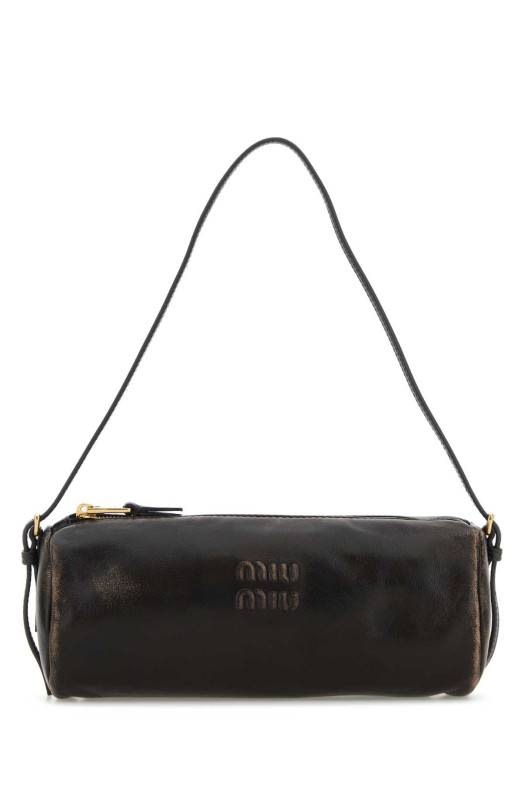 Dark brown nappa leather shoulder bag MIU MIU (5NE851AF6P)