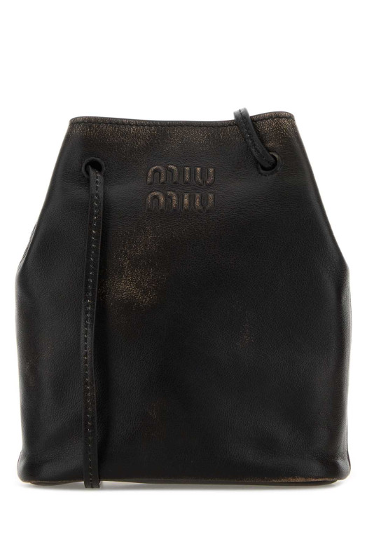 Dark brown leather crossbody bag MIU MIU (5NF460AF6P)