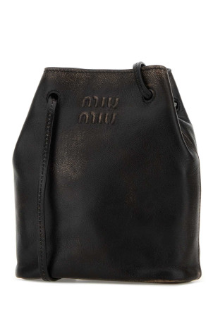 Dark brown leather crossbody bag MIU MIU (5NF460AF6P)