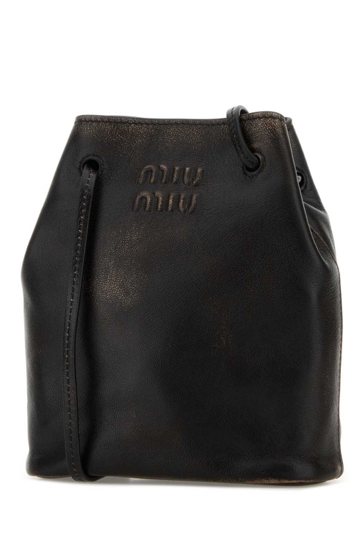 Dark brown leather crossbody bag MIU MIU (5NF460AF6P)