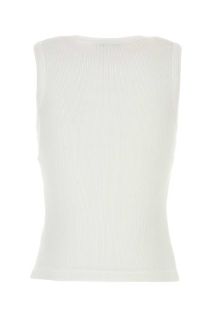 White stretch cotton blend tank top AGOLDE (A73681260)
