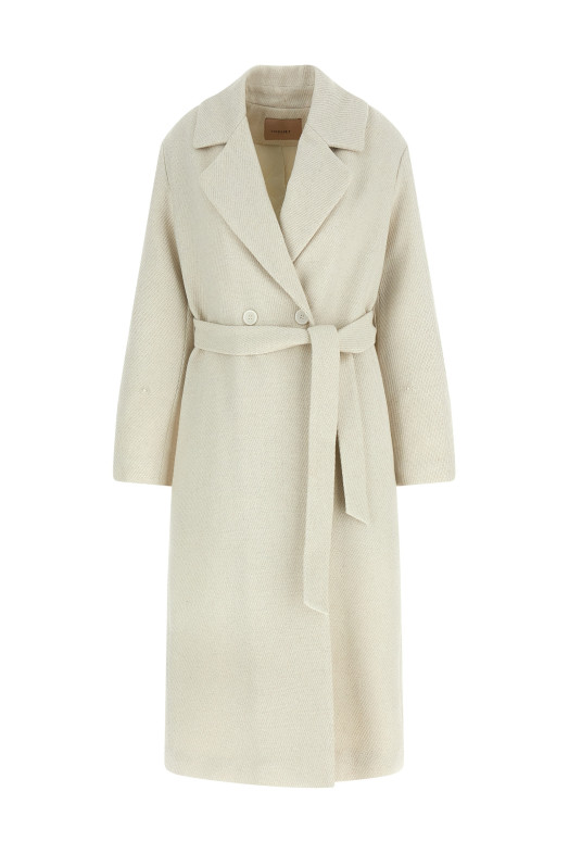 Lamé thread coat White