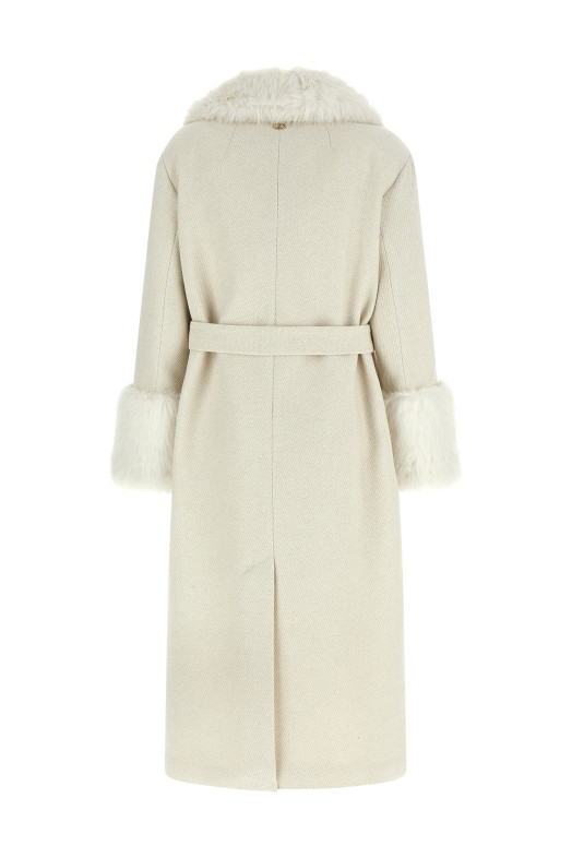 Lamé thread coat White