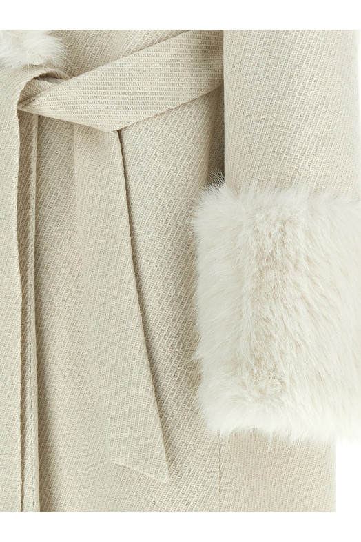 Lamé thread coat White