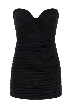 Платье с вырезом в форме сердца Черное ELISABETTA FRANCHI AB90861E2110