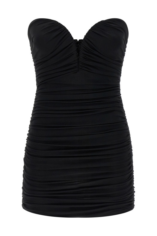 Платье с вырезом в форме сердца Черное ELISABETTA FRANCHI AB90861E2110