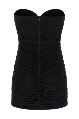 Платье с вырезом в форме сердца Черное ELISABETTA FRANCHI AB90861E2110