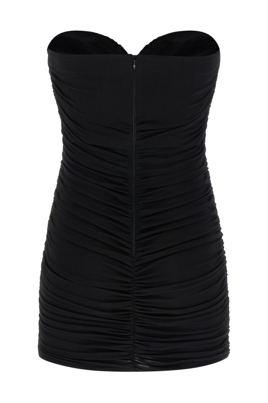 Платье с вырезом в форме сердца Черное ELISABETTA FRANCHI AB90861E2110