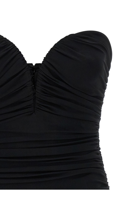 Платье с вырезом в форме сердца Черное ELISABETTA FRANCHI AB90861E2110